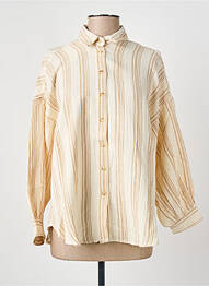 Chemisier tissage crêpe manches longues beige HOD femme