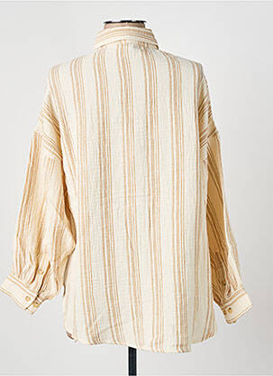 Chemisier tissage crêpe manches longues beige HOD femme