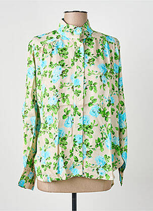 Chemisier imprimé fleurs manches longues vert BELLEROSE femme