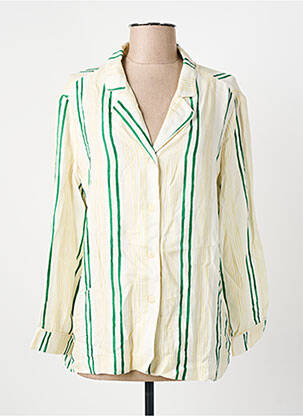 Chemisier tissage crêpe manches longues beige MY SUNDAY MORNING femme