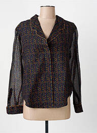Chemisier tissage crêpe manches longues noir CHLOÉ STORA femme