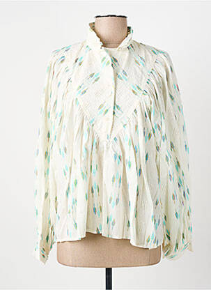 Blouse imprimé fantaisie manches longues beige CHARLIE JOE femme