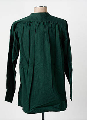Blouse tissage popeline manches longues vert LAURENCE BRAS femme