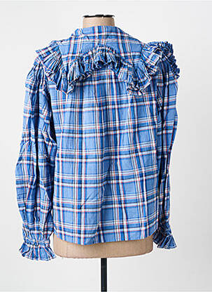 Chemisier coupe cintrée manches longues bleu LAURENCE BRAS femme