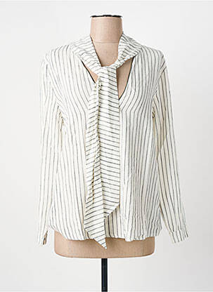 Blouse poignets boutonnés avec fente manches longues beige BELLEROSE femme