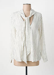 Blouse poignets boutonnés avec fente manches longues beige BELLEROSE femme