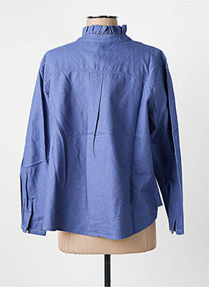 Blouse tissage popeline manches longues bleu HOD femme