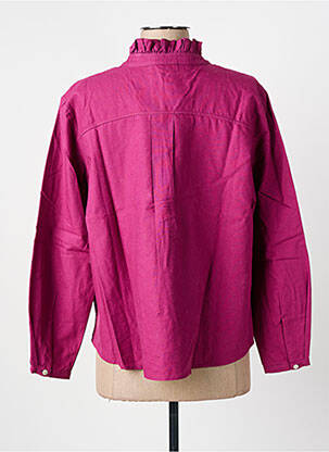 Blouse poignets boutonnés avec fente manches longues rose HOD femme