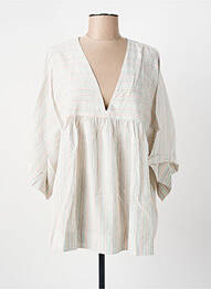 Tunique manches longues tissage crêpe beige BELLEROSE femme