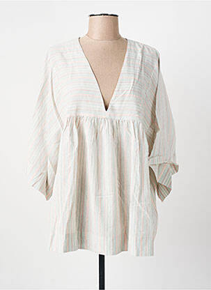 Tunique manches longues tissage crêpe beige BELLEROSE femme