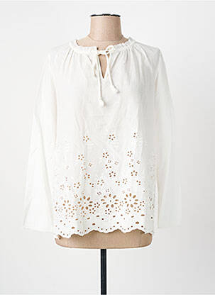 Blouse légère et transparente manches longues blanc HARTFORD femme