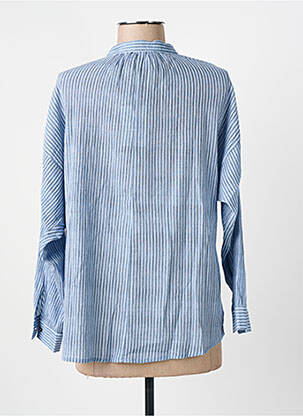 Chemisier tissage crêpe manches longues bleu HOD femme