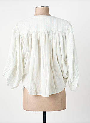 Chemisier tissage crêpe manches 3/4 beige BELLEROSE femme