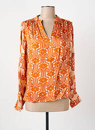 Blouse imprimé fleurs manches longues orange BELLA JONES femme