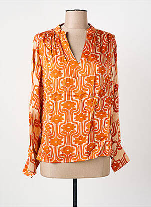 Blouse imprimé fleurs manches longues orange BELLA JONES femme