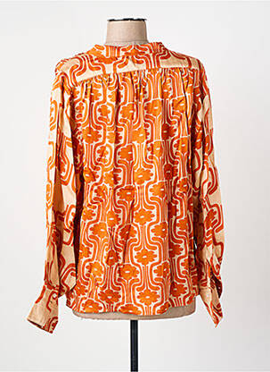 Blouse imprimé fleurs manches longues orange BELLA JONES femme