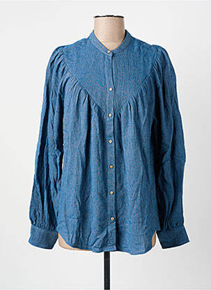 Chemisier manches longues manches longues bleu DIEGA femme