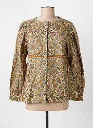 Chemisier imprimé fleurs manches longues marron SOEUR femme