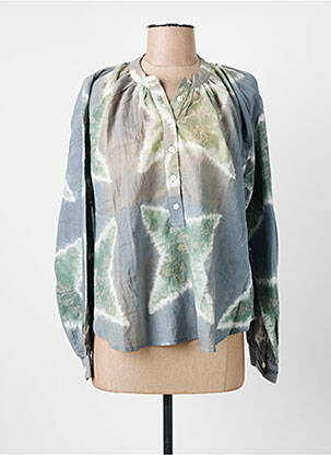 Blouse poignets boutonnés avec fente manches longues gris V.DE.VINSTER femme