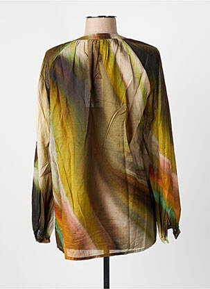 Blouse légère et transparente manches longues vert DIEGA femme