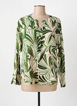 Blouse légère et transparente manches longues vert DIEGA femme