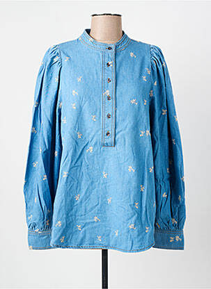 Tunique manches longues bleu SECOND FEMALE pour femme