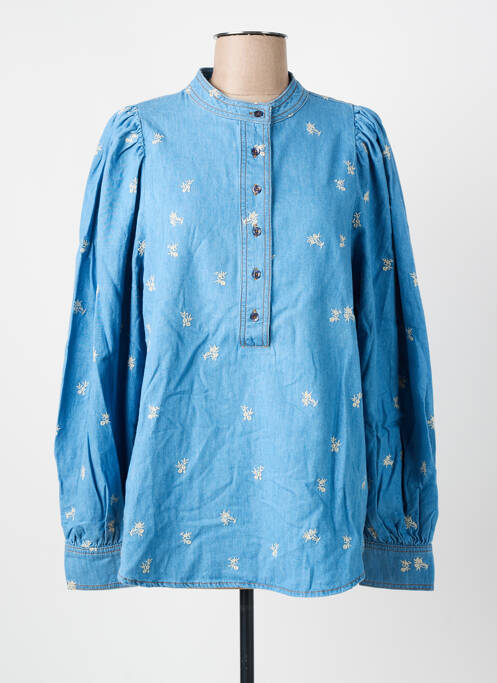 Tunique manches longues bleu SECOND FEMALE pour femme