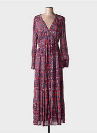 Robe longue manches longues manches longues bleu BA&SH femme