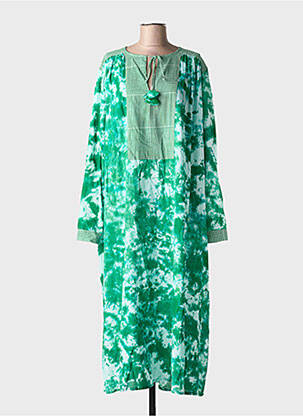 Robe longue manches longues manches longues vert V.DE.VINSTER femme