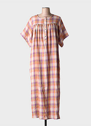 Robe longue manches courtes manches courtes orange HOD femme