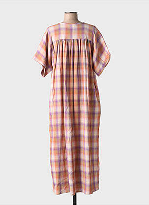 Robe longue manches courtes manches courtes orange HOD femme