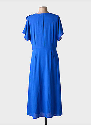 Robe mi-longue coupe fluide manches courtes bleu ESSENTIEL ANTWERP femme