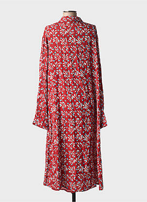 Robe mi-longue imprimé fantaisie manches longues rouge BELLA JONES femme