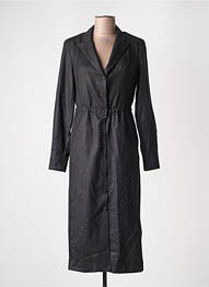 Robe mi-longue manches longues manches longues noir DIEGA femme