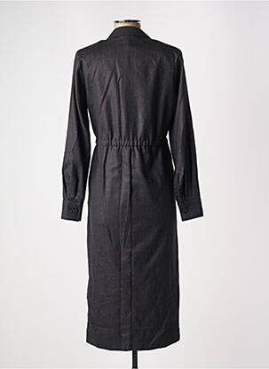 Robe mi-longue manches longues manches longues noir DIEGA femme