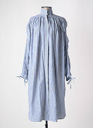 Robe mi-longue manches longues manches longues bleu V.DE.VINSTER femme