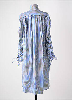 Robe mi-longue manches longues manches longues bleu V.DE.VINSTER femme