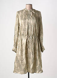 Robe mi-longue coupe fluide manches longues beige HARTFORD femme