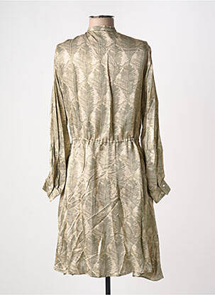 Robe mi-longue coupe fluide manches longues beige HARTFORD femme