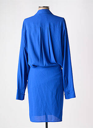Robe mi-longue coupe fluide manches longues bleu ESSENTIEL ANTWERP femme