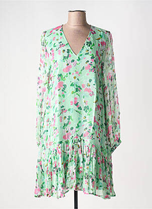 Robe mi-longue imprimé fleurs manches longues vert ESSENTIEL ANTWERP femme
