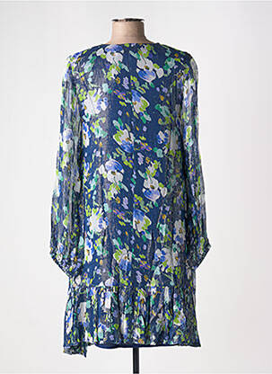 Robe mi-longue imprimé fleurs manches longues bleu ESSENTIEL ANTWERP femme