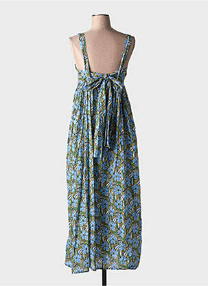 Robe longue imprimé fleurs sans manche bleu BELLEROSE femme