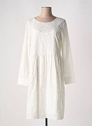 Robe mi-longue manches longues manches longues blanc CHLOÉ STORA femme