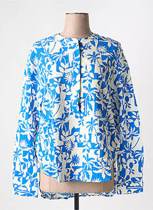 Blouse imprimé fantaisie manches longues bleu CHLOÉ STORA femme
