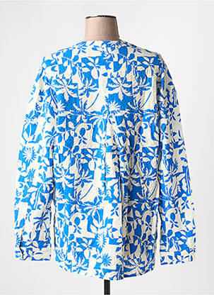 Blouse imprimé fantaisie manches longues bleu CHLOÉ STORA femme