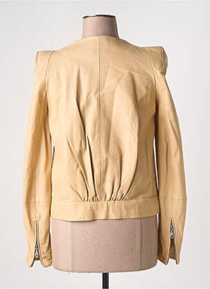 Veste en cuir coupe cintrée beige ATHÉ femme