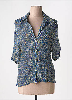 Chemisier manches courtes manches courtes bleu DIEGA femme