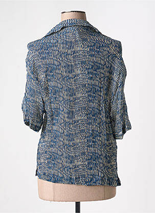Chemisier manches courtes manches courtes bleu DIEGA femme
