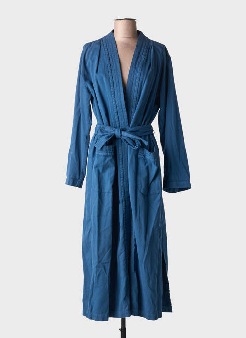 Robe de chambre col v bleu DIEGA femme